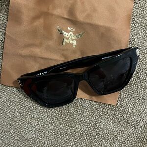 Authentic MCM Brown and Gold Sunglasses,/lenses cloth, & Logo pouch.